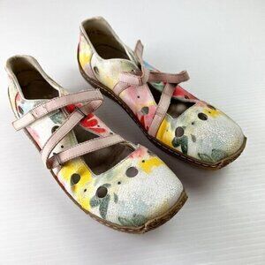 Rieker Antistress Comfort Mary Jane Flat Shoes Size 41 Multicolor Leather